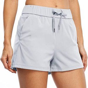 Willit Women's Light Grey Athletic Shorts (Large)